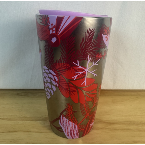 Starbucks Holiday 2021 Pine Bloom Pink Pinecone 12oz Ceramic Double Wall Tumbler - Picture 2 of 4